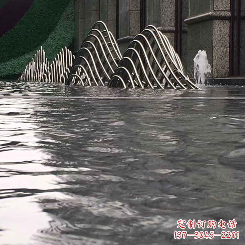 苏州水池水景假山不锈钢