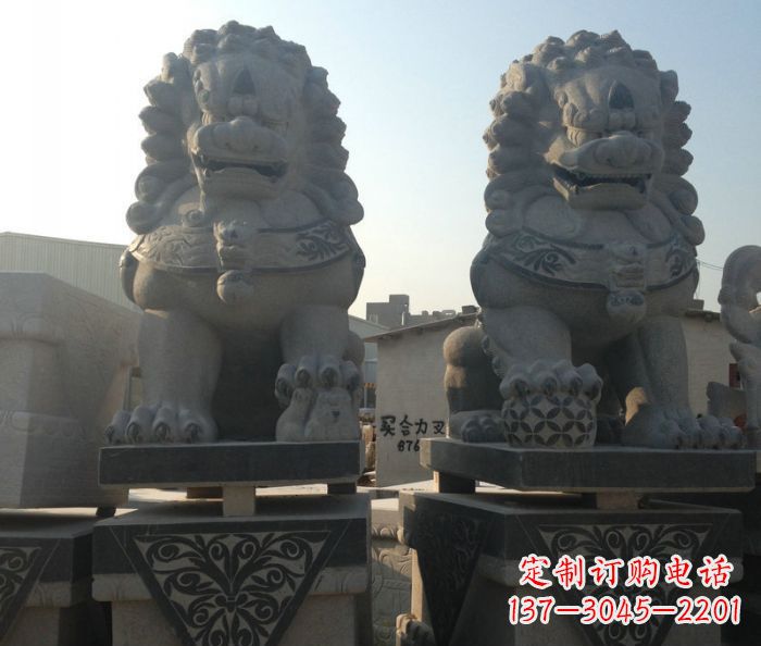 苏州寺庙景观仿古石狮子 (2)