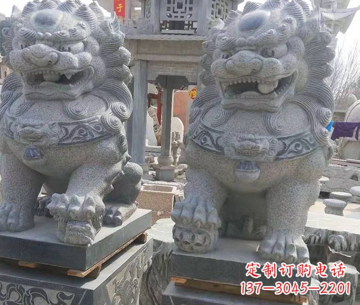 苏州寺庙景观仿古石狮子 (3)