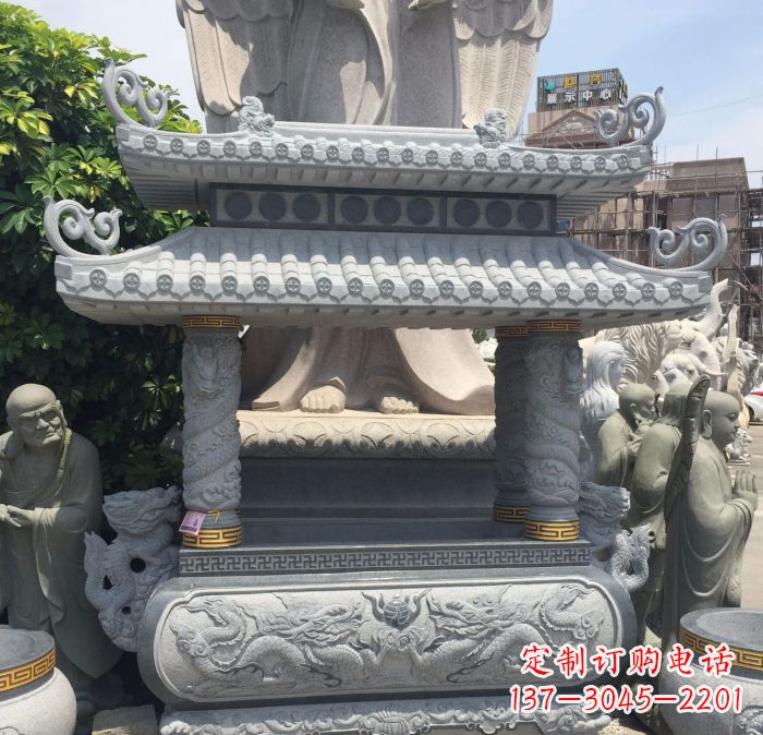 苏州寺庙景观仿古香炉石雕 (2)
