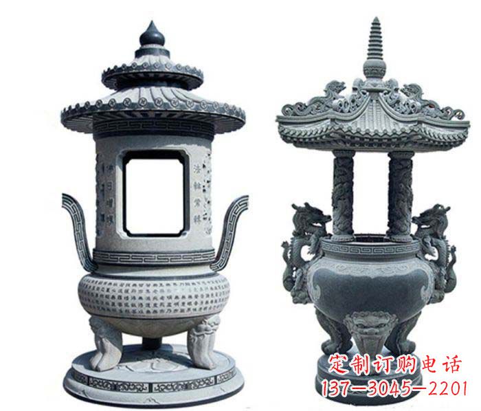 苏州寺庙景观仿古香炉石雕