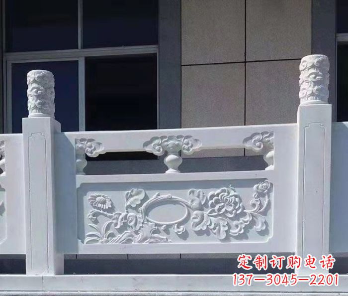 苏州寺庙景观汉白玉石浮雕栏板 (4)