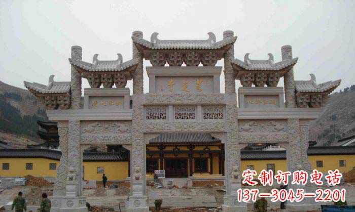 苏州寺庙景观三门五楼石牌坊