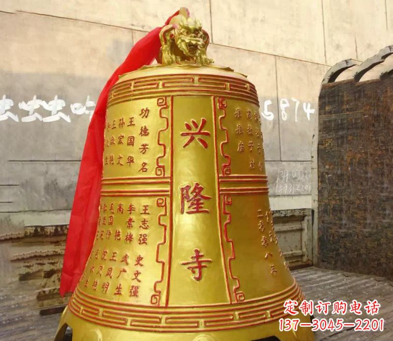 苏州寺庙景观铜钟雕塑