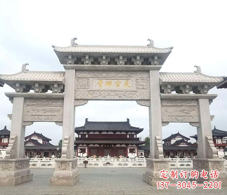 苏州寺庙三门牌坊石雕