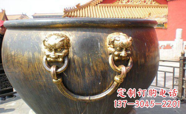 苏州寺庙水缸铜雕 (3)