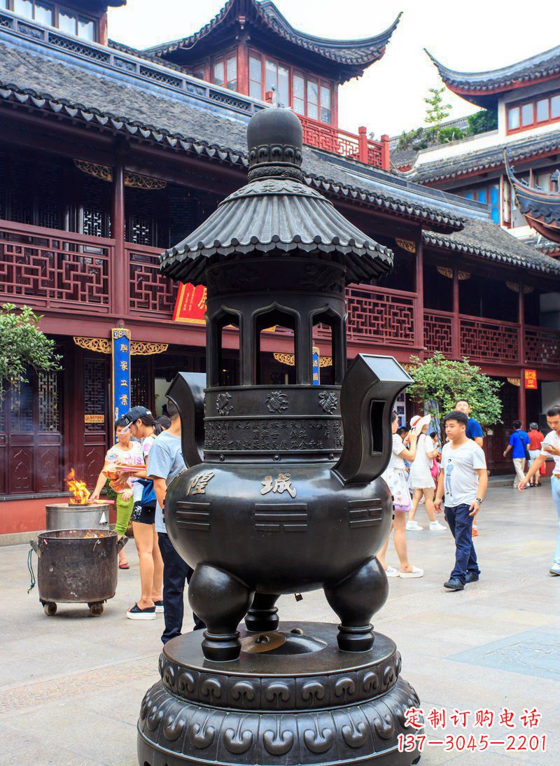 苏州寺庙铜香炉铜雕 (2)