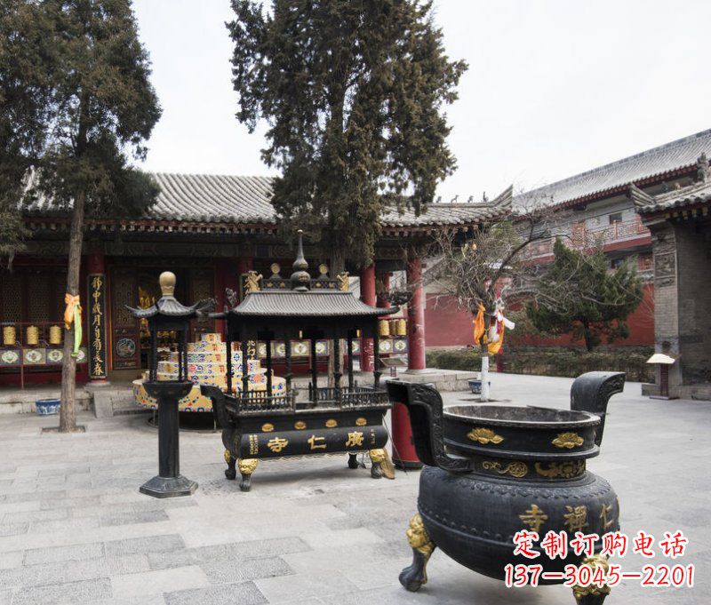 苏州寺庙铜香炉铜雕