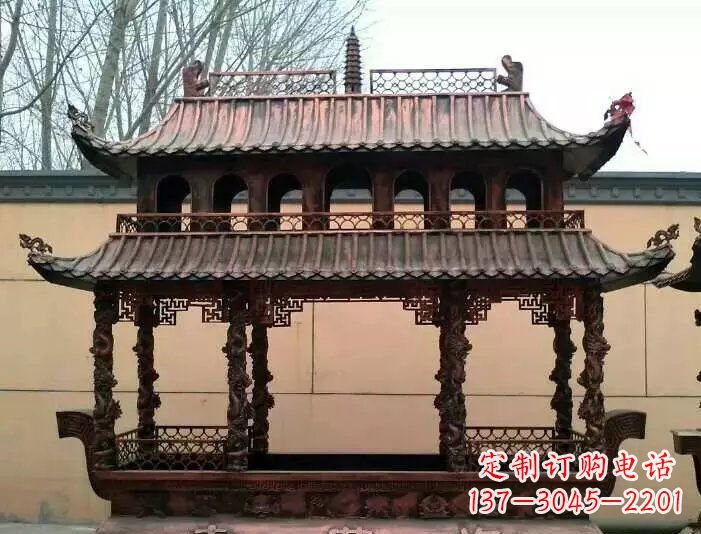 苏州寺庙香炉铜雕 (3)