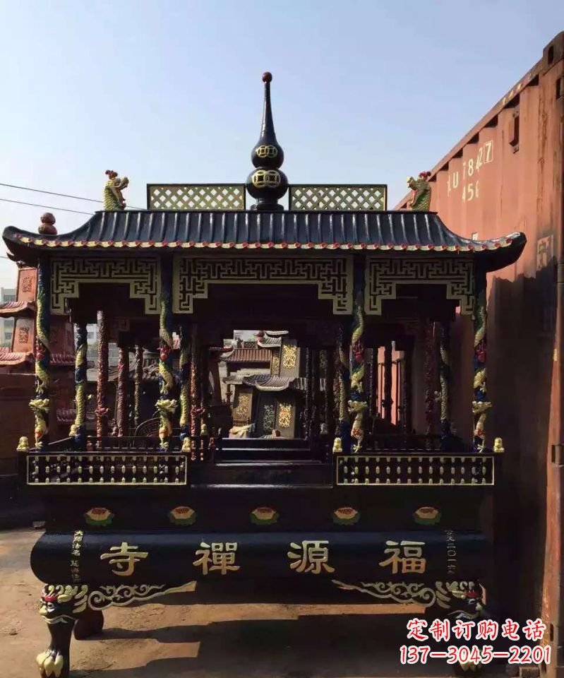 苏州寺庙香炉铜雕 (2)