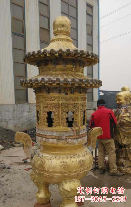 苏州寺庙香炉铜雕塑
