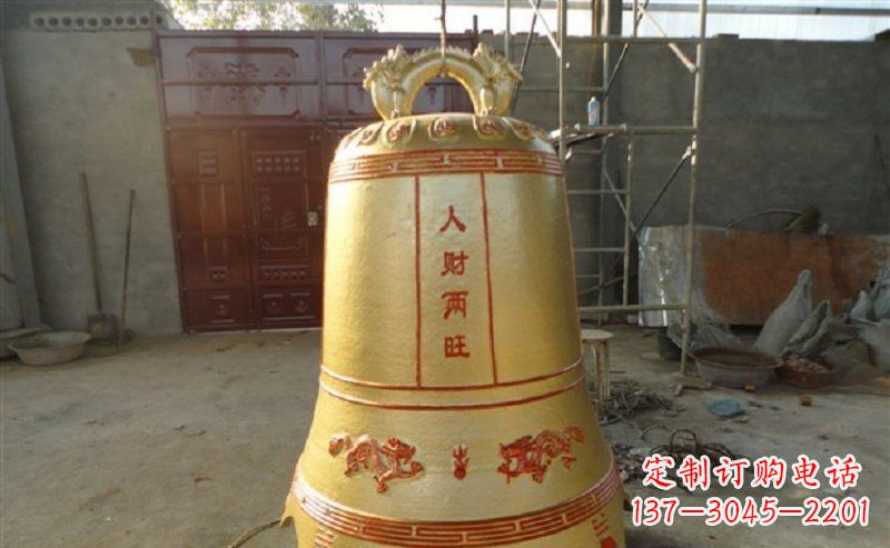 苏州寺庙铸铜钟雕塑