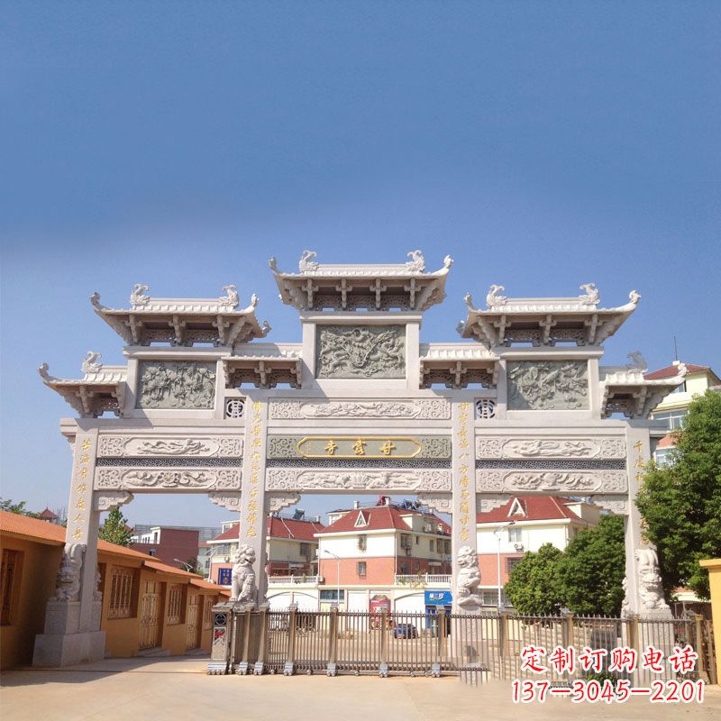 苏州寺院大门石雕牌楼