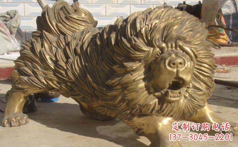 苏州松狮犬动物铜雕