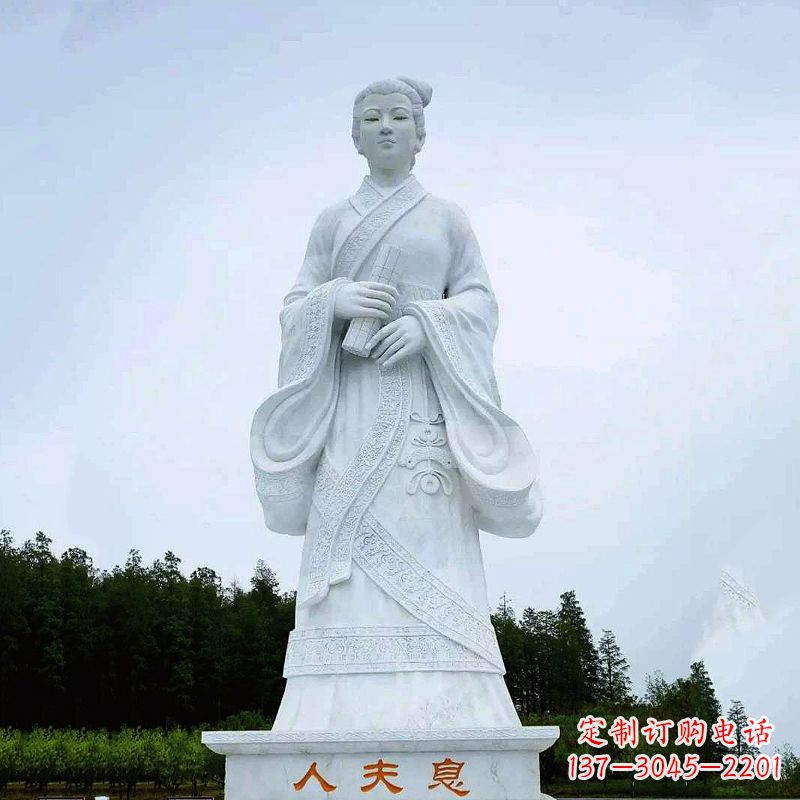 苏州桃花夫人息妫汉白玉雕塑-景区园林历史名人古代著名美女雕像