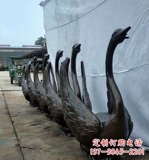 苏州天鹅喷泉铜雕,园林喷泉水景流水组件