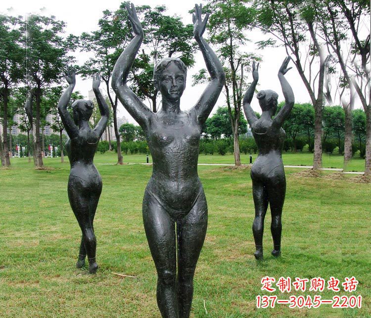 苏州跳芭蕾舞的女孩铜雕