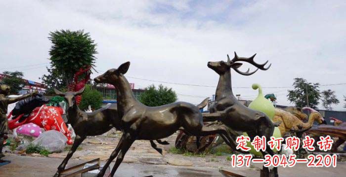 苏州跳跃的小鹿铜雕