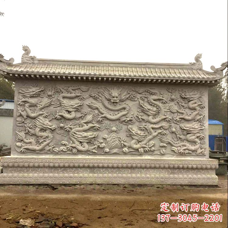 苏州庭院园林九龙壁石雕影壁