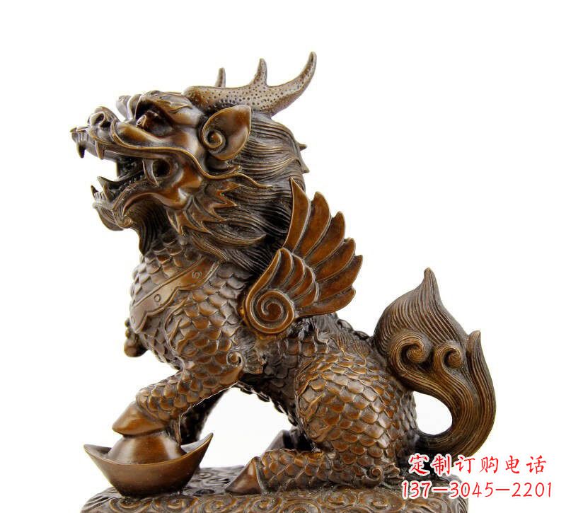 苏州铜雕踩元宝麒麟