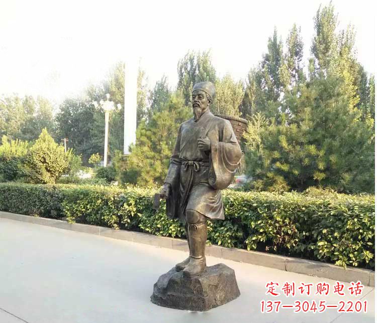 苏州铜雕古代名医李时珍雕塑