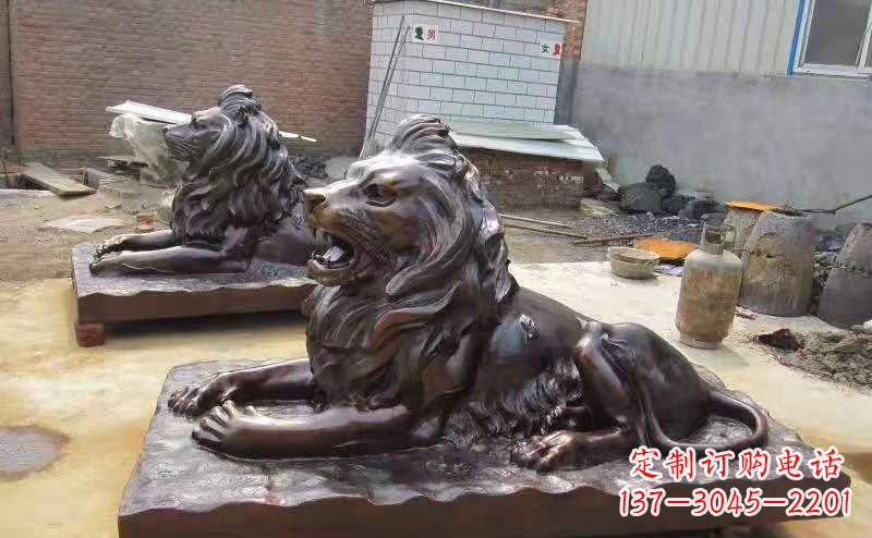 苏州铜雕狮子户外摆件镇宅动物雕塑