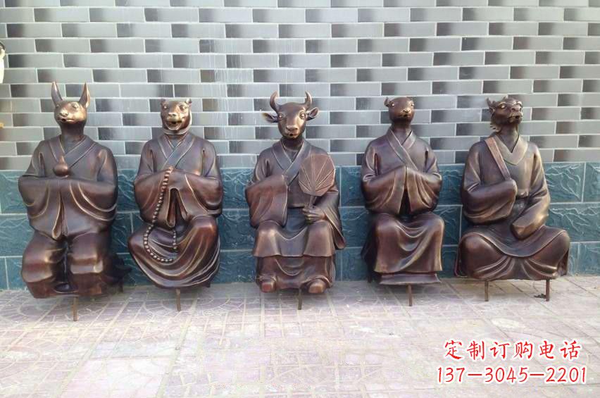 苏州铜雕兽首人身十二生肖雕塑