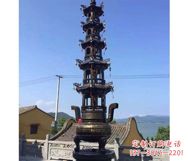 苏州铜雕寺庙大型多层香炉