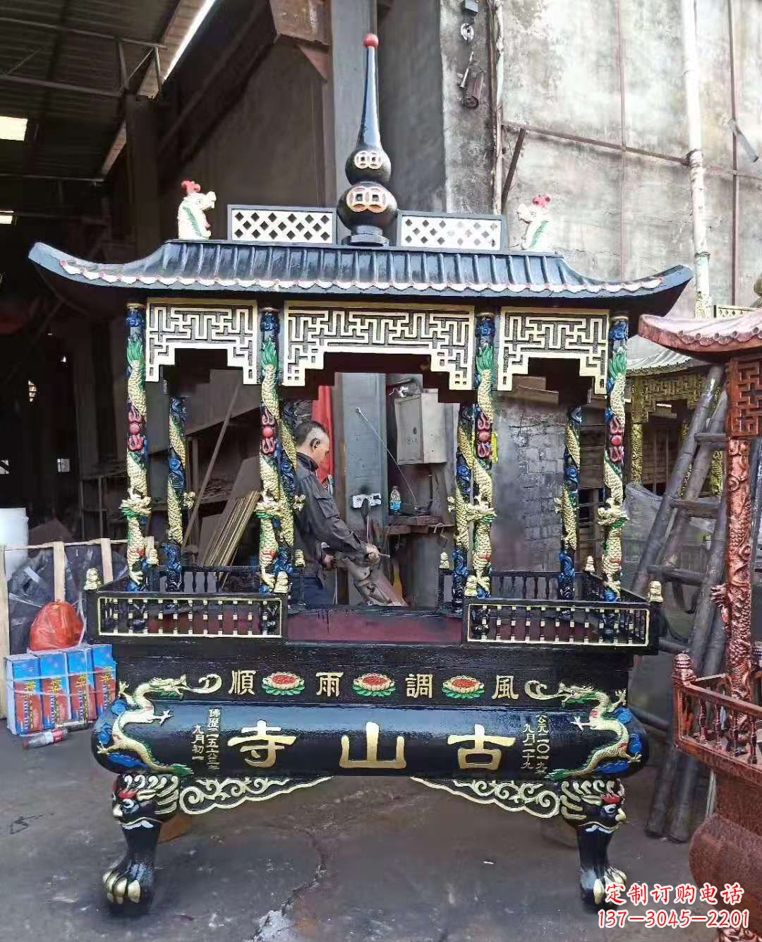 苏州铜雕香炉寺庙景观雕塑