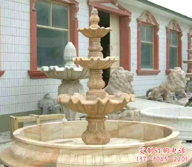 苏州晚霞红大型喷泉石雕 (3)
