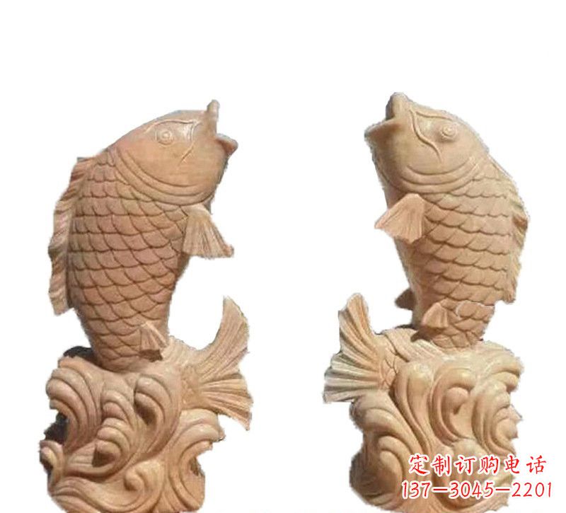 苏州晚霞红公园喷水鲤鱼石雕