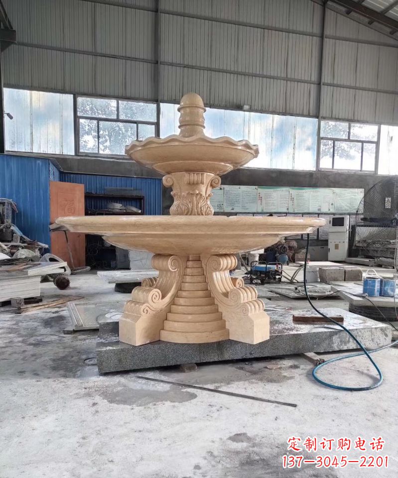苏州晚霞红喷泉石雕广场景观雕塑
