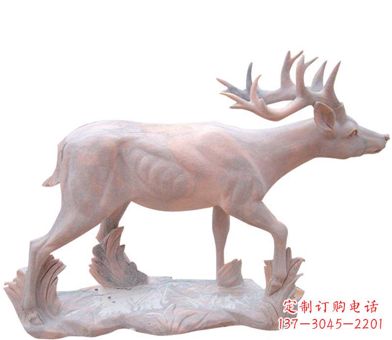 苏州晚霞红小鹿石雕
