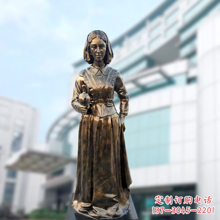 苏州现代护理教育奠基人南丁格尔玻璃钢仿铜雕像