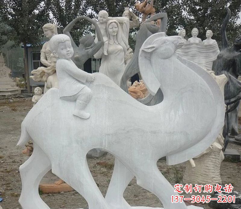 苏州小孩骑骆驼石雕