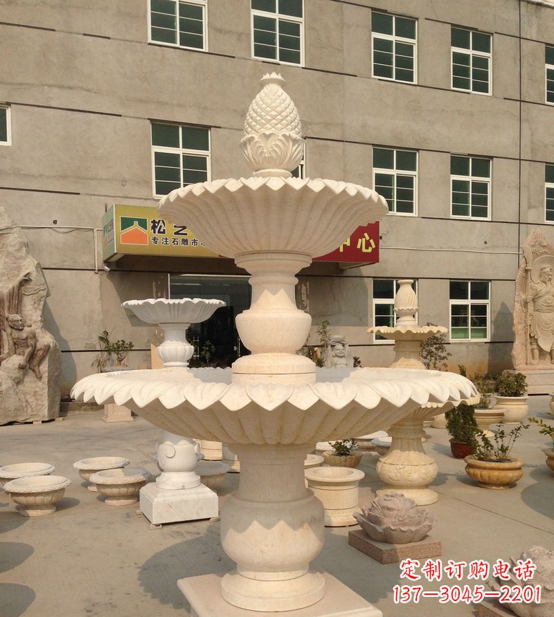 苏州小区景观菠萝式喷泉石雕