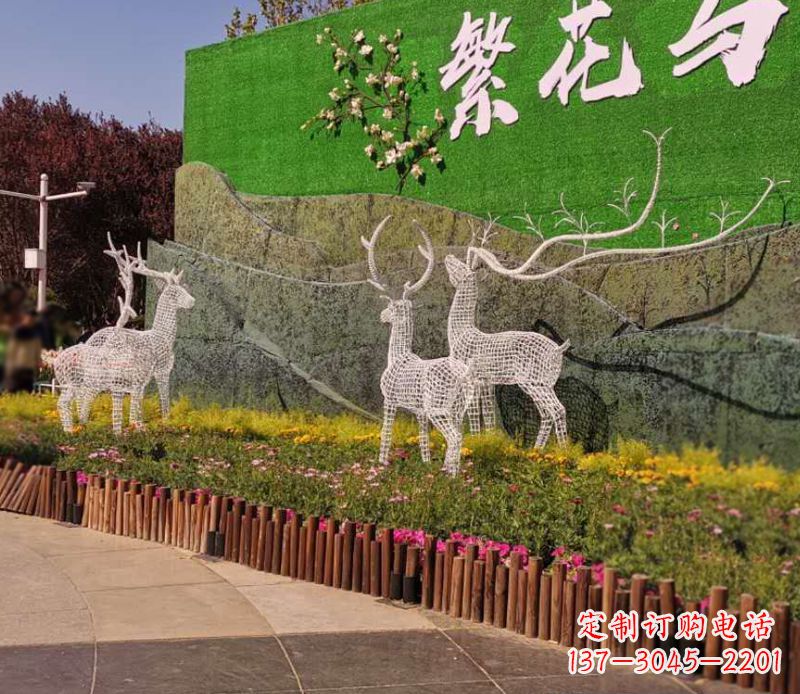 苏州小区景观不锈钢梅花鹿