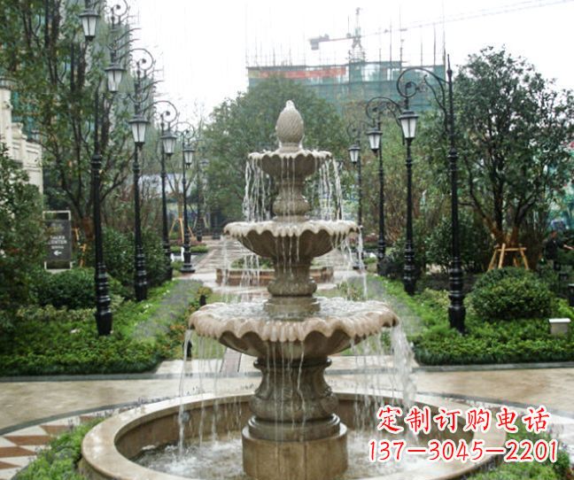 苏州小区景观大理石喷泉石雕 (4)