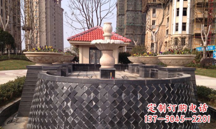 苏州小区景观大理石喷泉石雕 (3)