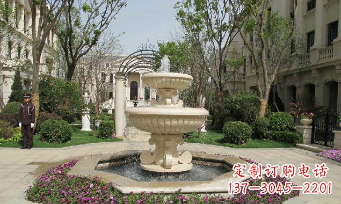 苏州小区景观大理石喷泉石雕 (7)