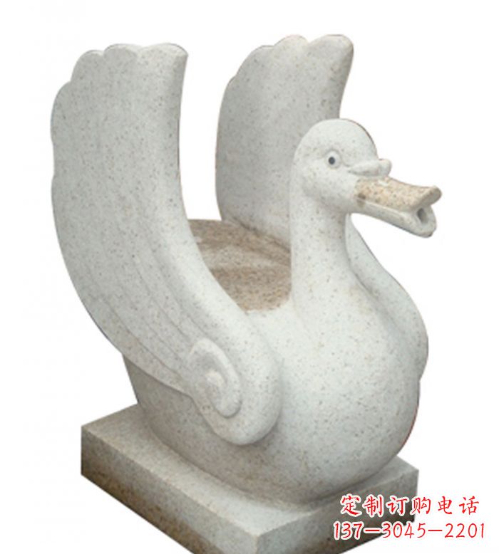 苏州小区景观大理石天鹅喷泉石雕 (2)