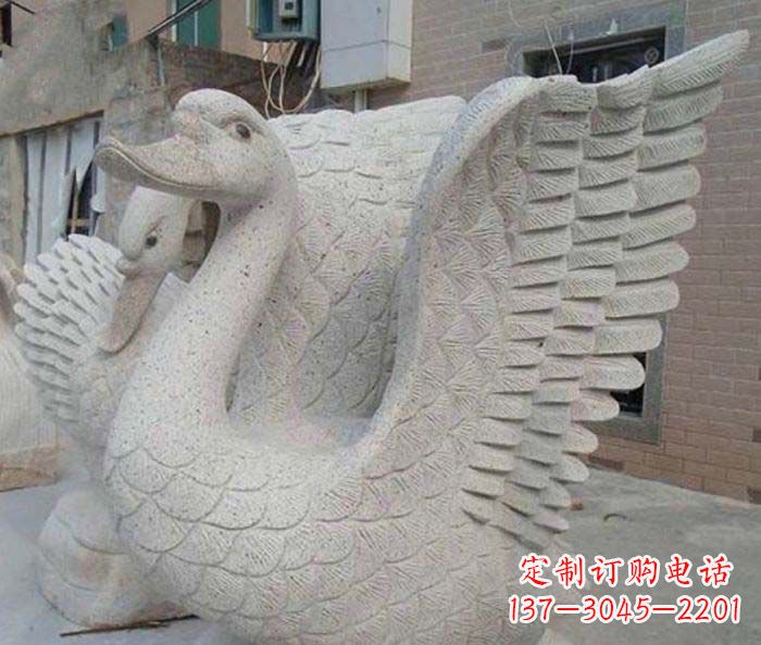 苏州小区景观天鹅石雕喷泉