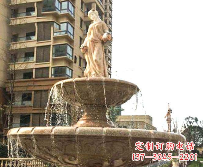 苏州小区景观西方女人喷泉石雕