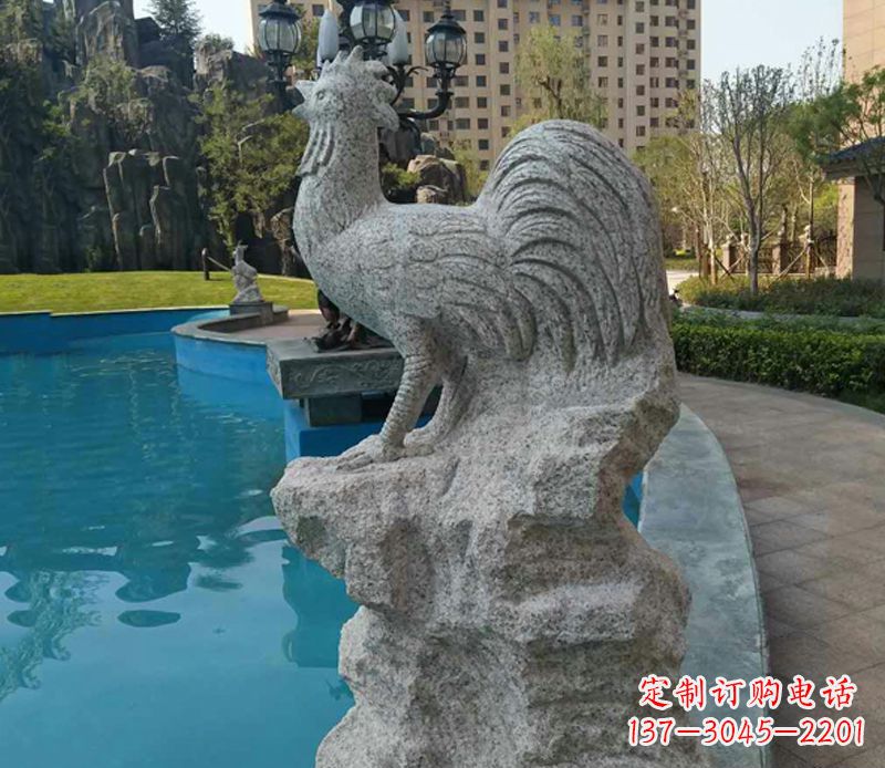 苏州小区十二生肖鸡动物石雕