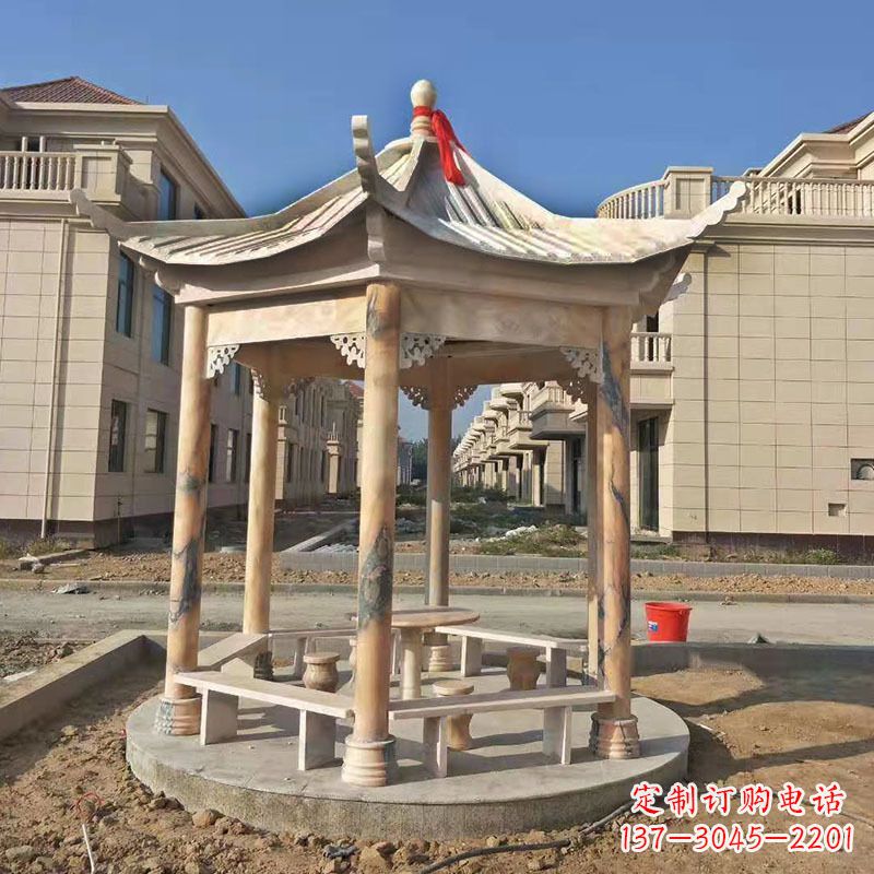 苏州小区庭院石雕凉亭