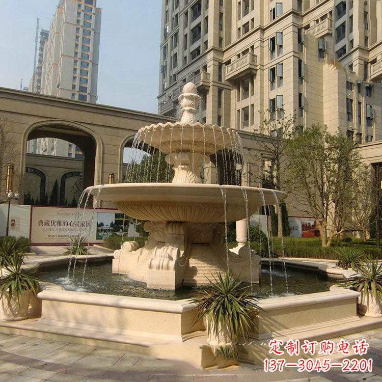 苏州小区庭院石雕欧式喷泉