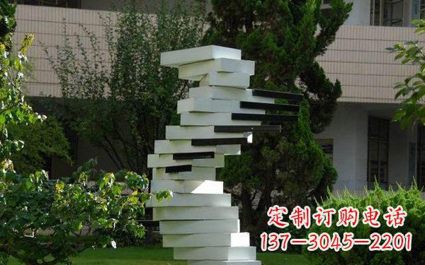 苏州校园不锈钢书本雕塑222