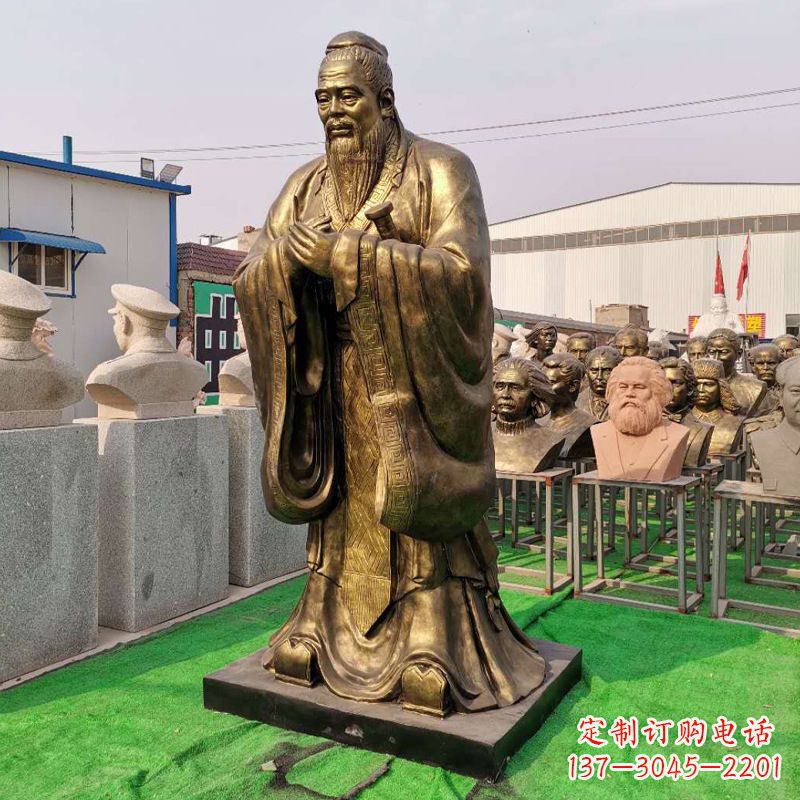 苏州校园的孔子石雕像