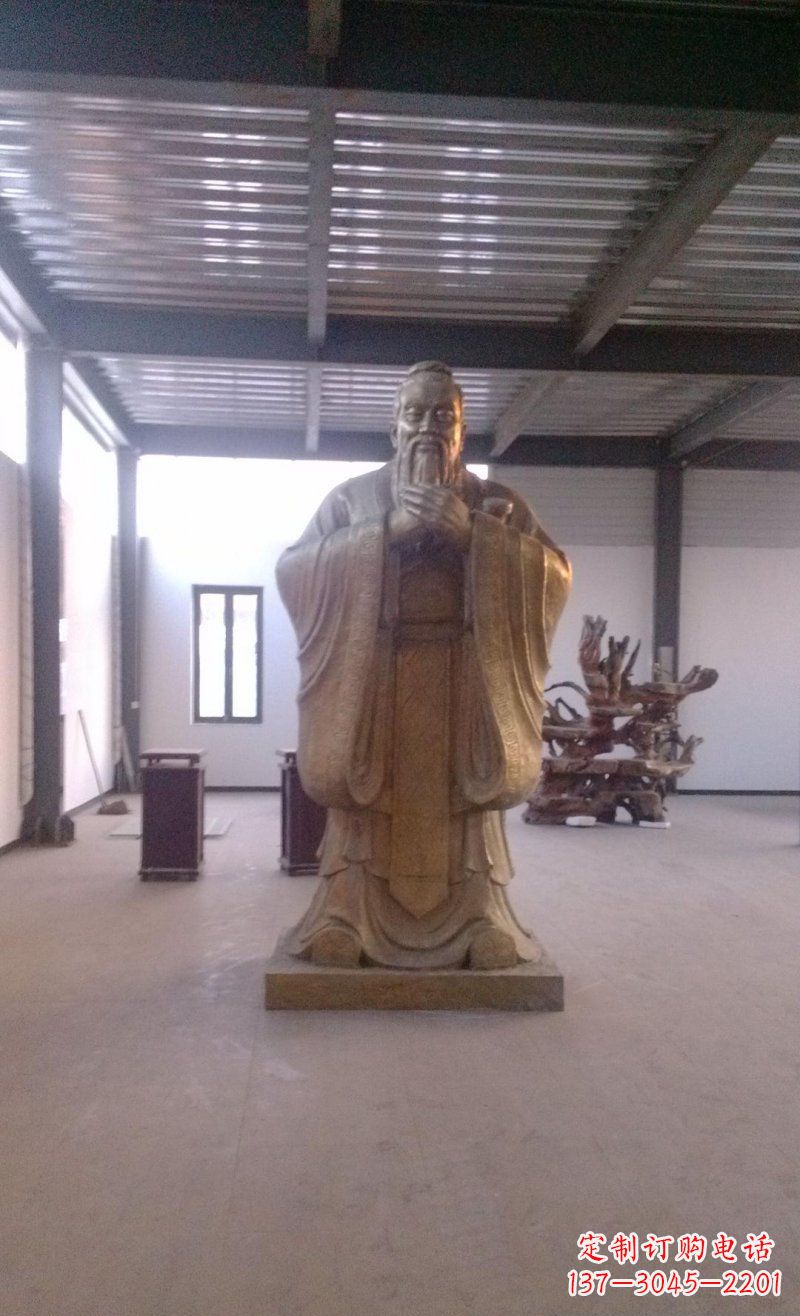 苏州校园仿铜老子玻璃钢名人雕塑