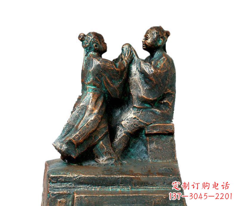 苏州校园古代孔融让梨人物铜雕